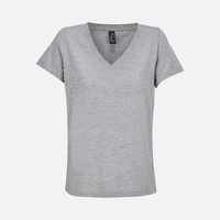 Футболка женская Regent Women с V-образным вырезом, серый меланж