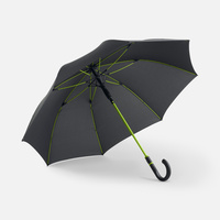 Зонт-трость с цветными спицами Color Style, зеленое яблоко, с черной ручкой