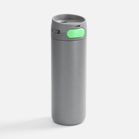 Термостакан X1 с цветной кнопкой, серый с зеленым