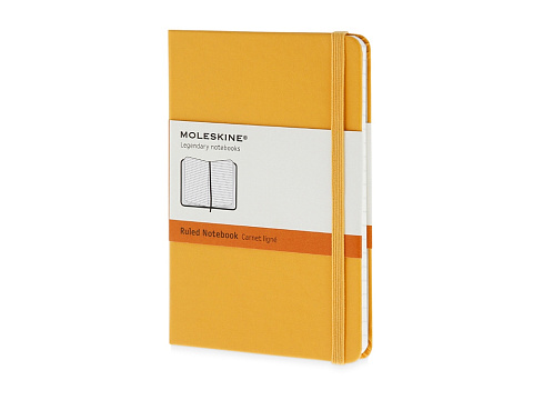 Записная книжка Moleskine Classic (в линейку) в твердой обложке, Pocket (9x14см), оранжевый