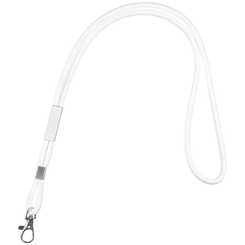 Шнурок для бейджа Tube Metal, белый - рис 2.