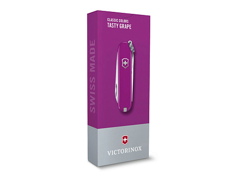 Нож-брелок VICTORINOX Classic SD Colors "Tasty Grape", 58 мм, 7 функций, фиолетовый - рис 4.