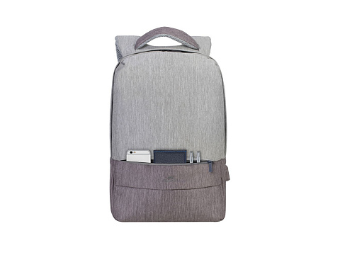 RIVACASE 7562 grey/mocha рюкзак для ноутбука 15.6", серый/кофейный - рис 7.