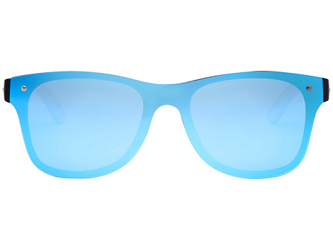 Солнцезащитные очки Tan с бамбуковыми дужками - Cиний - рис 2.