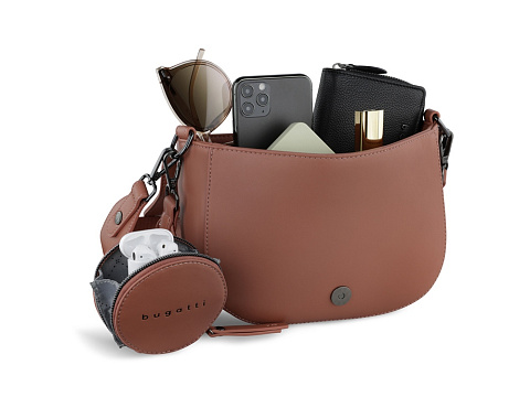 Сумка наплечная женская BUGATTI АЛМАТА | ALMATA, с кошельком, абрикосовая, полиуретан, 27х6х18,5 см - рис 5.