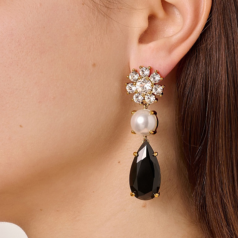 Серьги MISIA SG BLACK / CRYSTAL Dyrberg Kern 470094 - рис 4.