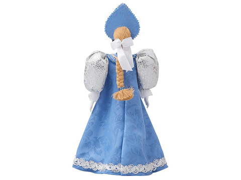 Подарочный набор: кукла фарфоровая, мед, голубой - рис 4.