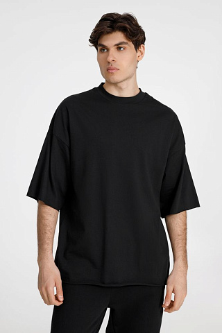 Футболка оверсайз унисекс T9, черная - рис 2.