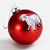 Елочный шар «Овечка со стикерами», 10 см, матовый красный - миниатюра - рис 3.