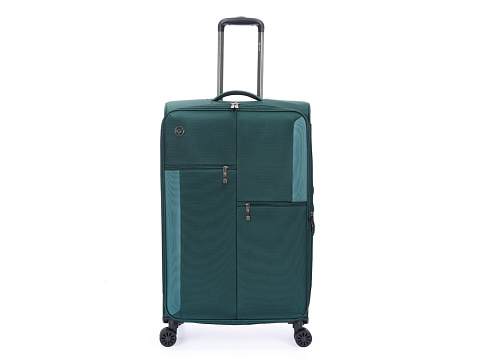 Чемодан TORBER СЕЙД, тёмно-зелёный, нейлон 600D, 48 х 26,5 х 78 см, 85 л - рис 3.