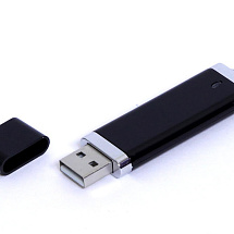 USB-флешка промо на 64 Гб прямоугольной классической формы, черный