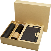 Carmen подарочный набор из блокнота формата А5 в твердой обложке и шариковой ручки - сплошной черный