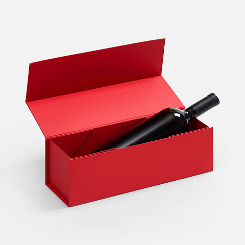 Коробка складная под бутылку Color Jacket Fold, красная - рис 4.