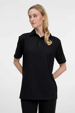 Рубашка поло унисекс Senti, черная - рис 8.