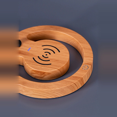 Подвесная левитирующая Луна с беспроводной зарядкой (Black/Wood) - рис 7.