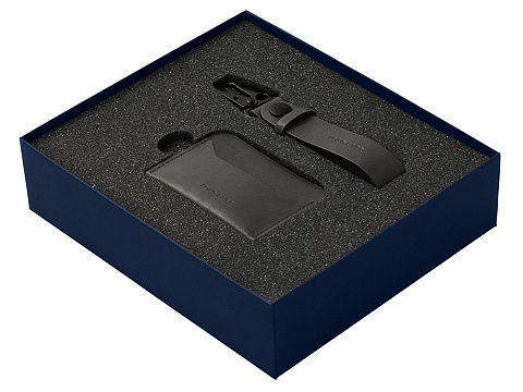 Подарочный набор Long River: картхолдер, ремешок для ключей, синяя коробка - рис 2.