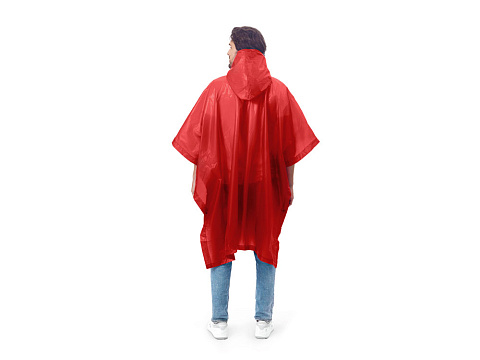 Пончо Hawaii c чехлом унисекс, красный - рис 3.
