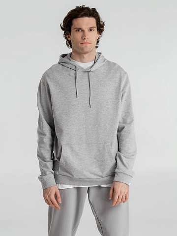 Толстовка с капюшоном унисекс Hoodie, серый меланж - рис 7.