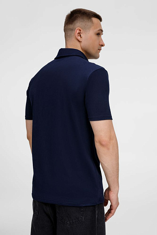 Рубашка поло унисекс Senti, темно-синяя - рис 8.