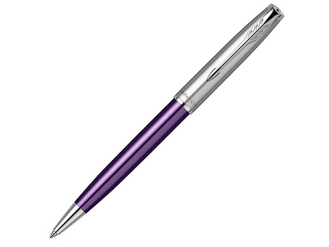 Шариковая ручка Parker Sonnet Essentials Violet SB Steel CT, цвет чернил black, перо: M, в подарочной упаковке.