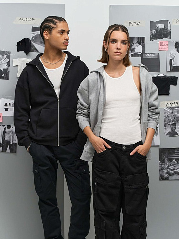 Толстовка унисекс на молнии Jelo, черная - рис 11.