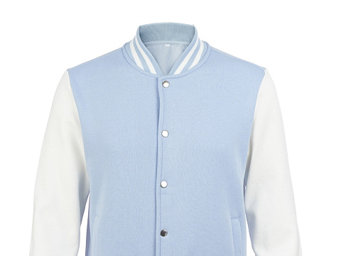 Бомбер Oxford, небесно-голубой/молочный, унисекс - рис 4.