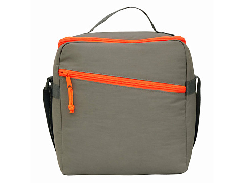 Изотермическая сумка-холодильник Neo Classic c контрастной молнией, серый/оранжевый - рис 7.