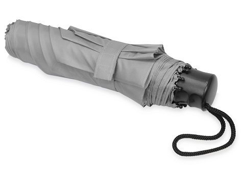 Зонт складной Columbus, механический, 3 сложения, с чехлом, серый - рис 3.