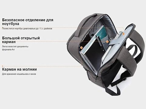 Рюкзак Xiaomi Commuter Backpack Light Gray XDLGX-04 (BHR4904GL) - рис 4.