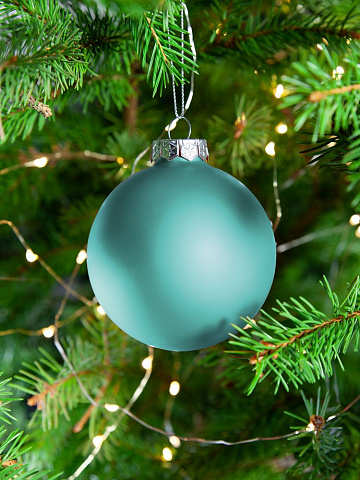 Елочный шар Finery Matt, 8 см, матовый бирюзовый - рис 6.