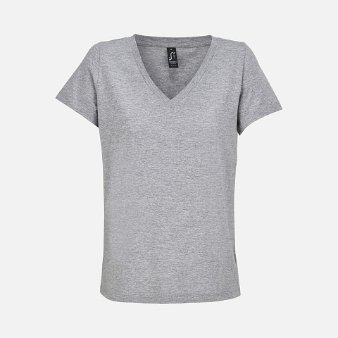 Футболка женская Regent Women с V-образным вырезом, серый меланж - рис 2.