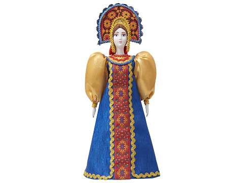 Подарочный набор: кукла фарфоровая, мед, синий - рис 12.