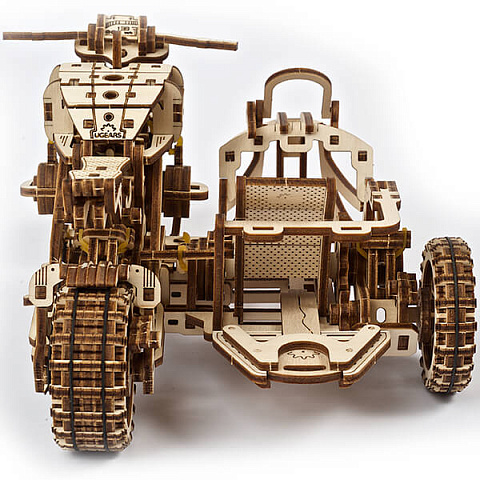 Деревянный мотоцикл с коляской Ugears - рис 3.