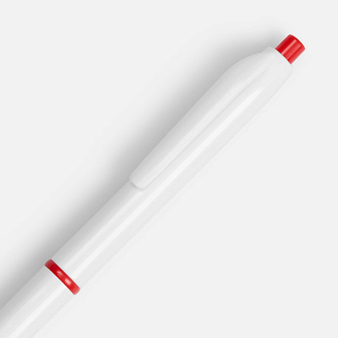 Ручка шариковая Bright Pop, белая с красным - рис 4.