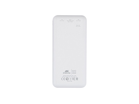 RIVACASE VA2580 (20 000mAh), QC/PD 20W внешний аккумулятор с дисплеем, белый /24 - рис 2.