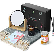 Подарочный набор Re:f. Shelter  с пледом, зеркалом, свечой и диффузором