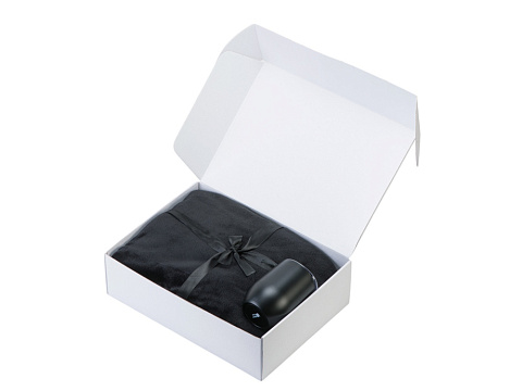 Подарочный набор Dreamy hygge 2.0 с пледом и термокружкой, черный - рис 2.