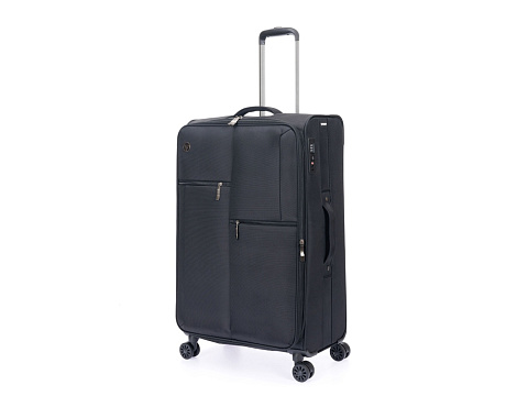 Чемодан TORBER СЕЙД, чёрный, нейлон 600D, 48 х 26.5 х 78 см, 85 л