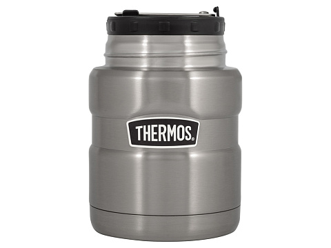 Термос из нерж. стали с ложкой тм THERMOS SK3000-SBK 0,47L, стальной - рис 3.