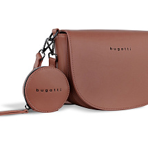 Сумка наплечная женская BUGATTI АЛМАТА | ALMATA, с кошельком, абрикосовая, полиуретан, 27х6х18,5 см
