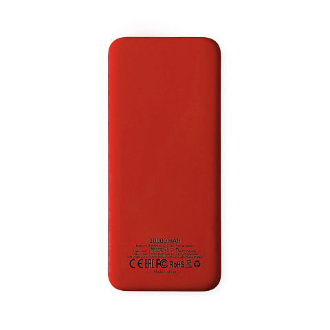 Внешний аккумулятор Kris soft touch, 10000mAh (Красный) - рис 3.