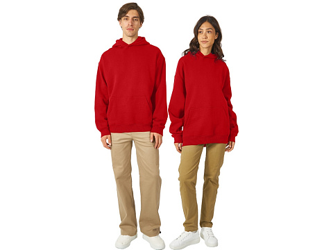 Толстовка с капюшоном оверсайз Berlin унисекс, красный - рис 6.