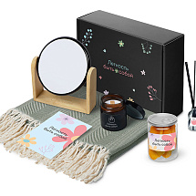 Подарочный набор Re:f. Shelter  с пледом, зеркалом, свечой и диффузором