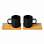 Набор кружек с подставками Lunara, черный - миниатюра - рис 3.