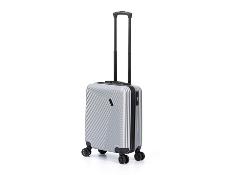 Чемодан TORBER ЛАМА, серебристый, ABS-пластик, 38 х 21 х 55 см, 37 л