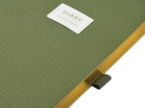 Ежедневник недатированный А5 Verde с нашивкой, зеленый - рис 6.