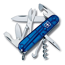 Нож перочинный VICTORINOX Climber, 91 мм, 14 функций, полупрозрачный синий