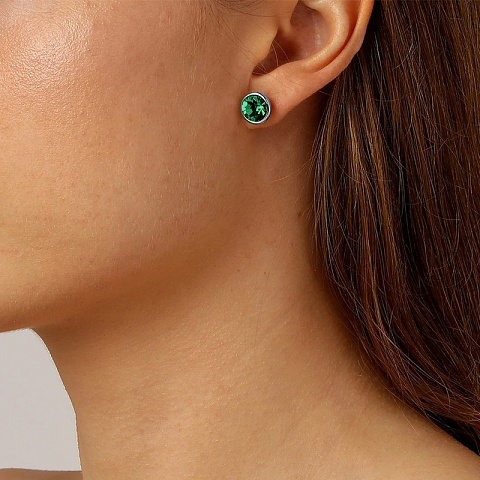 Пусеты DIA SS EMERALD GREEN Dyrberg Kern 430134 - рис 2.