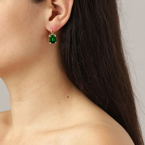 Серьги BEGONIA SG EMERALD GREEN Dyrberg Kern 470105 - рис 4.