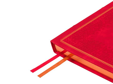 Ежедневник недатированный А4 Royal, красный с бронзовым срезом - рис 4.